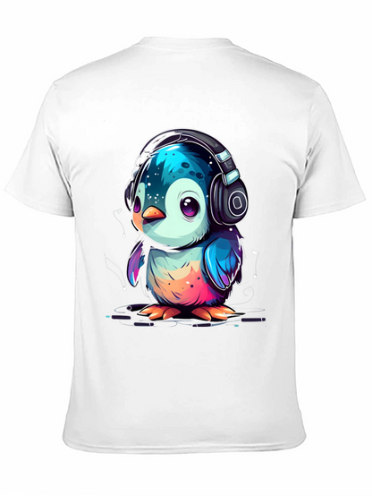 Penguin Headphone Graphic Tee - Cool Animal Lover Shirt