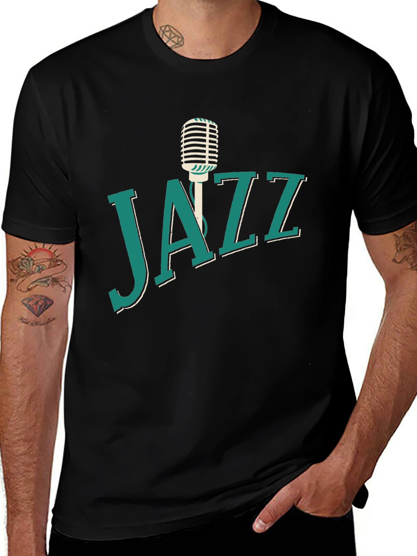 Jazz Music T-Shirt Microphone Graphic