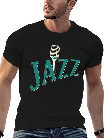 Jazz Music T-Shirt Microphone Graphic