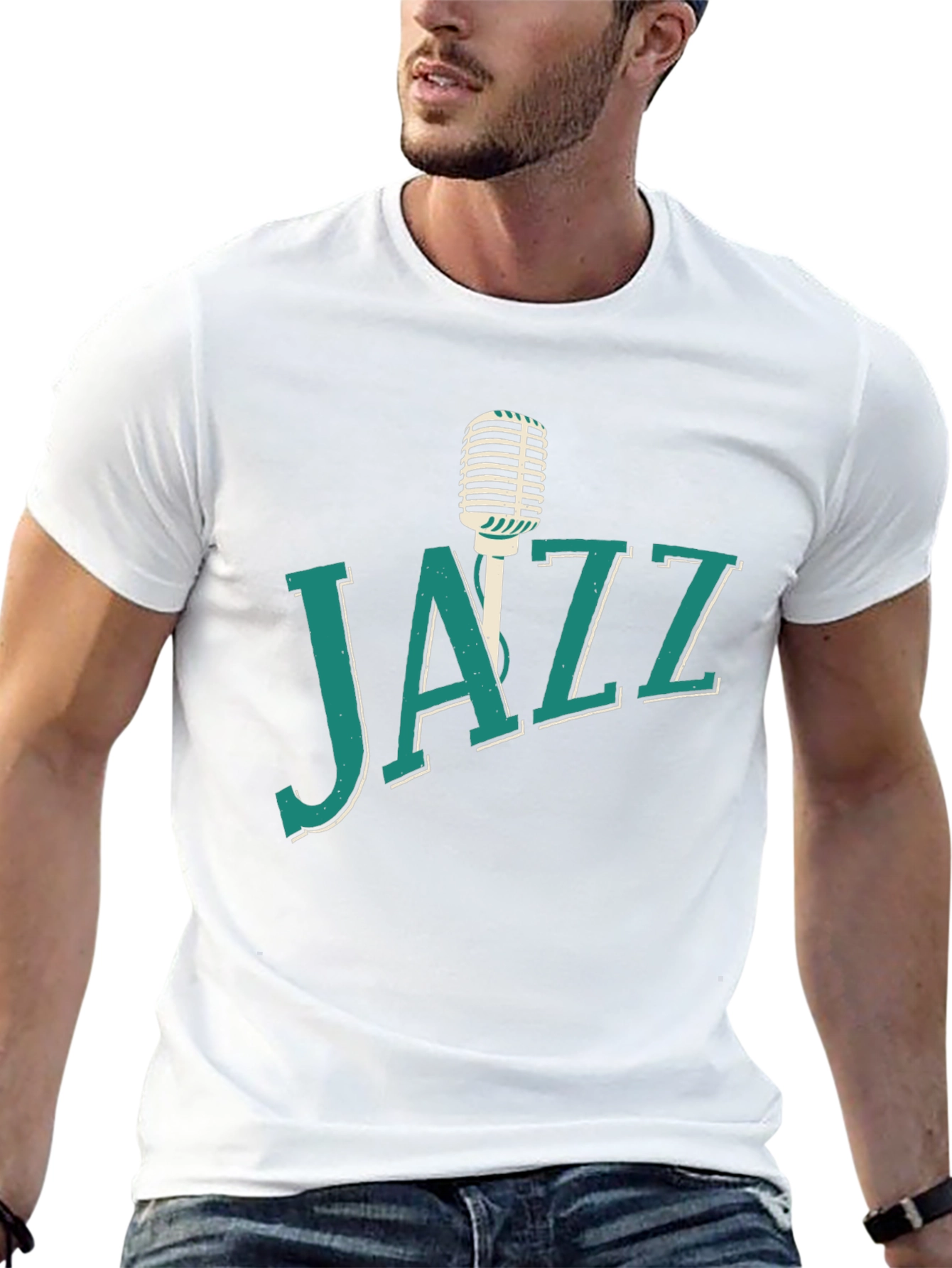 Jazz Music T-Shirt Microphone Graphic