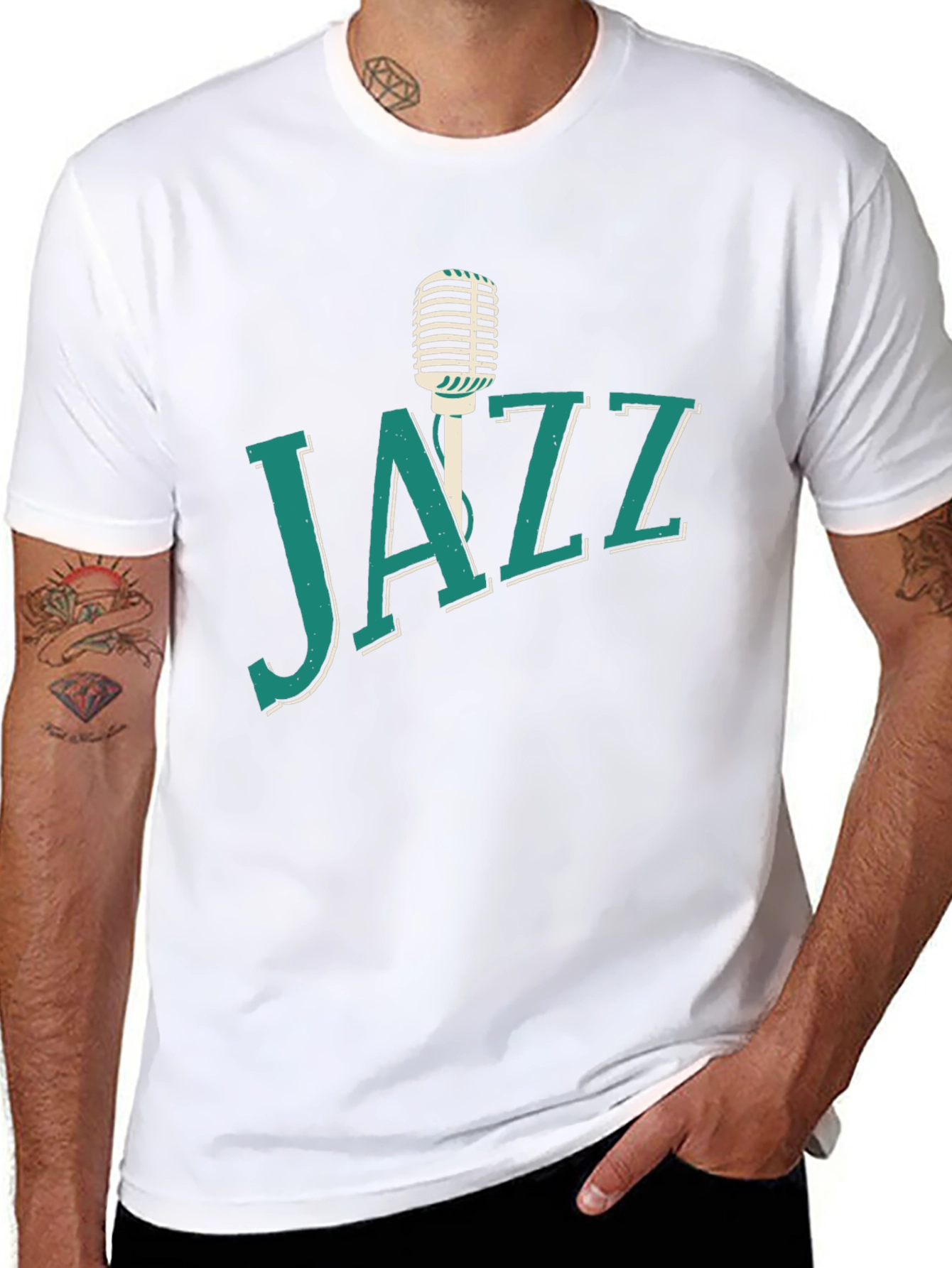 Jazz Music T-Shirt Microphone Graphic
