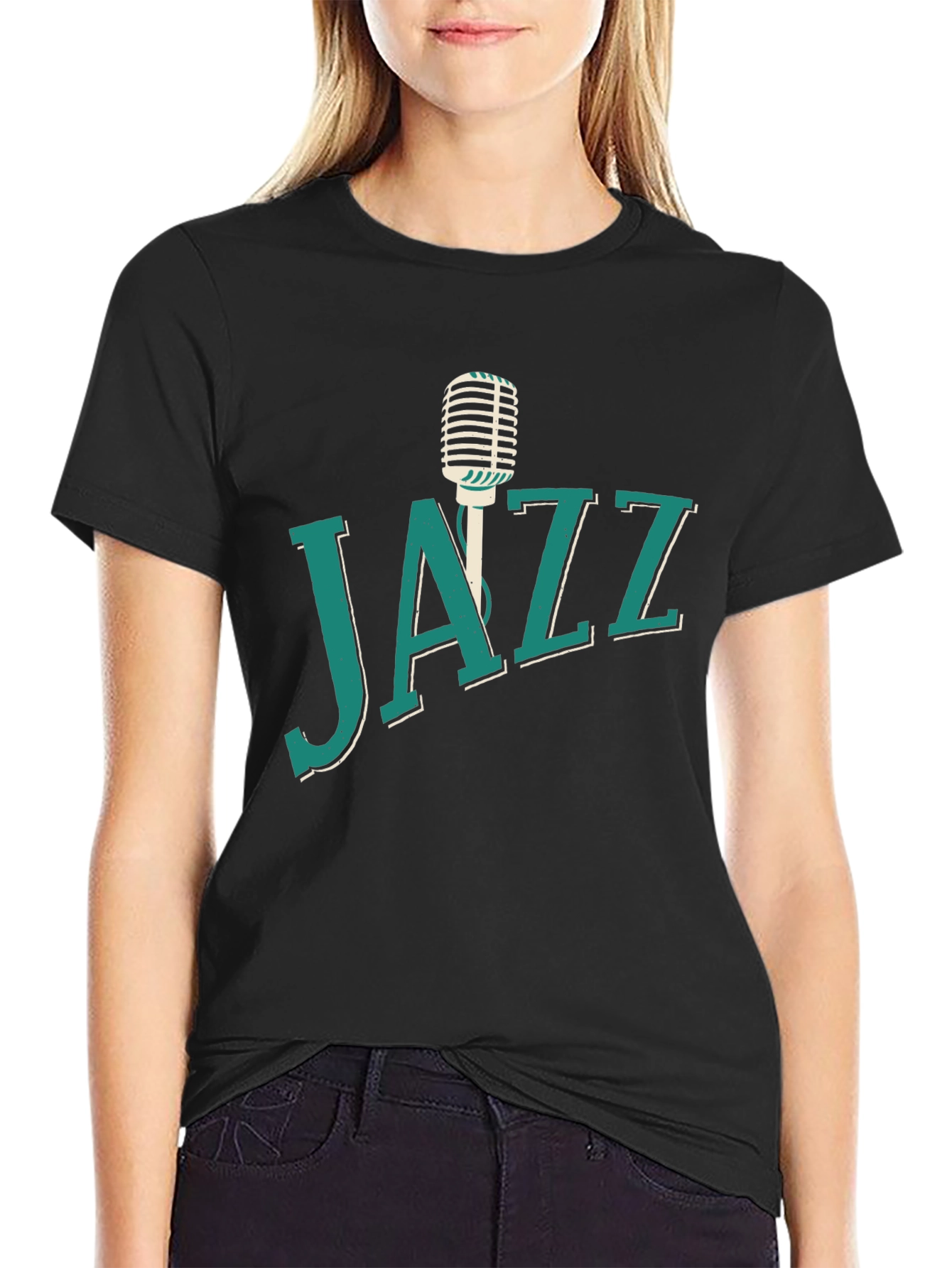 Jazz Music T-Shirt Microphone Graphic