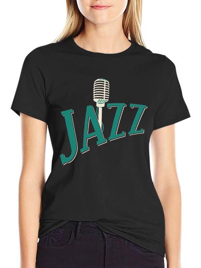 Jazz Music T-Shirt Microphone Graphic
