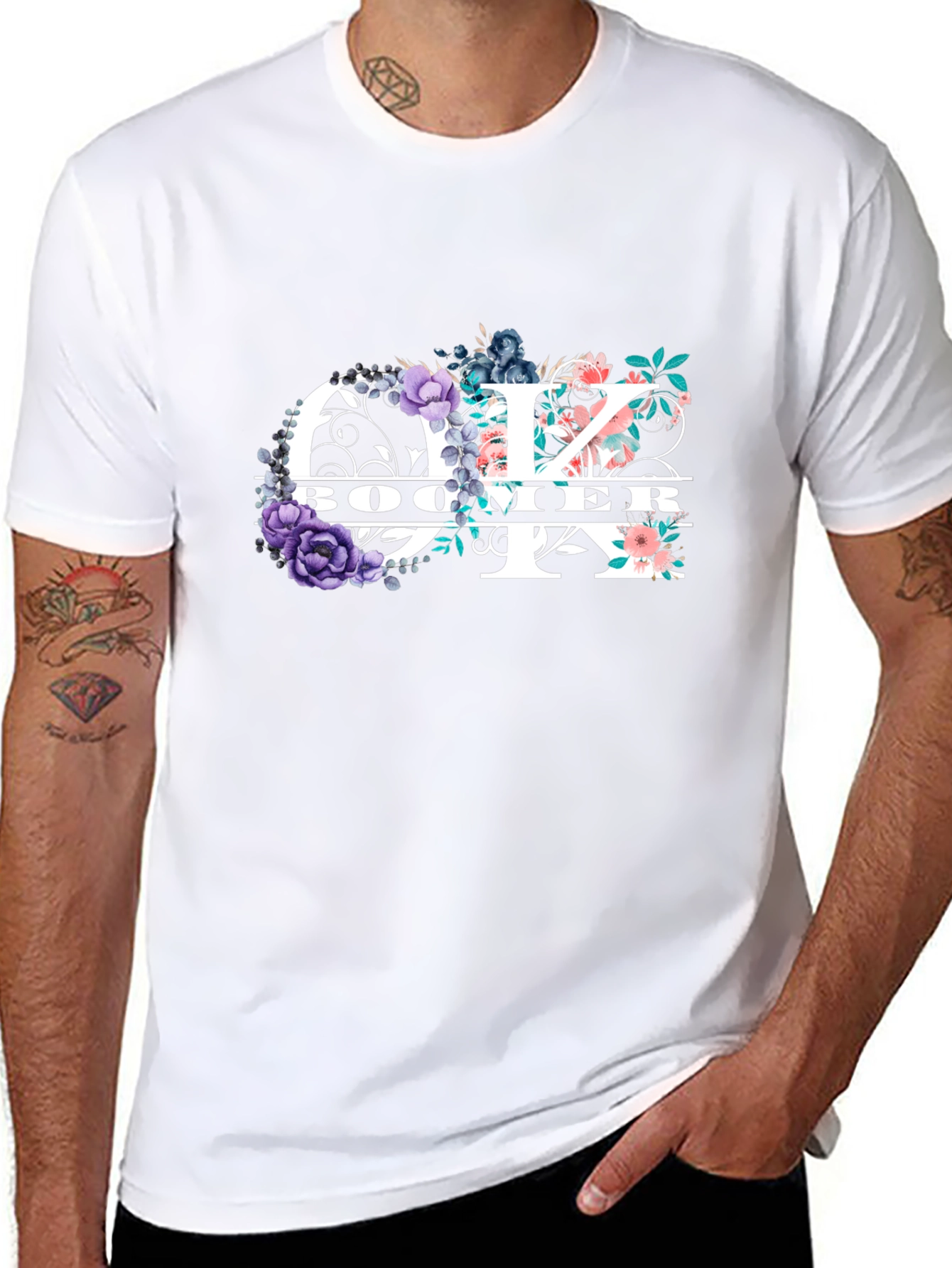 Floral Boomer T-Shirt - Stylish & Unique
