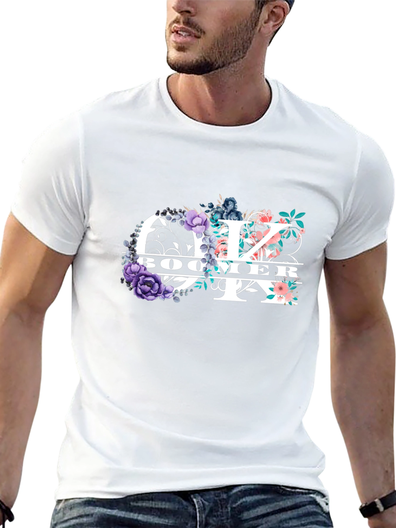 Floral Boomer T-Shirt - Stylish & Unique