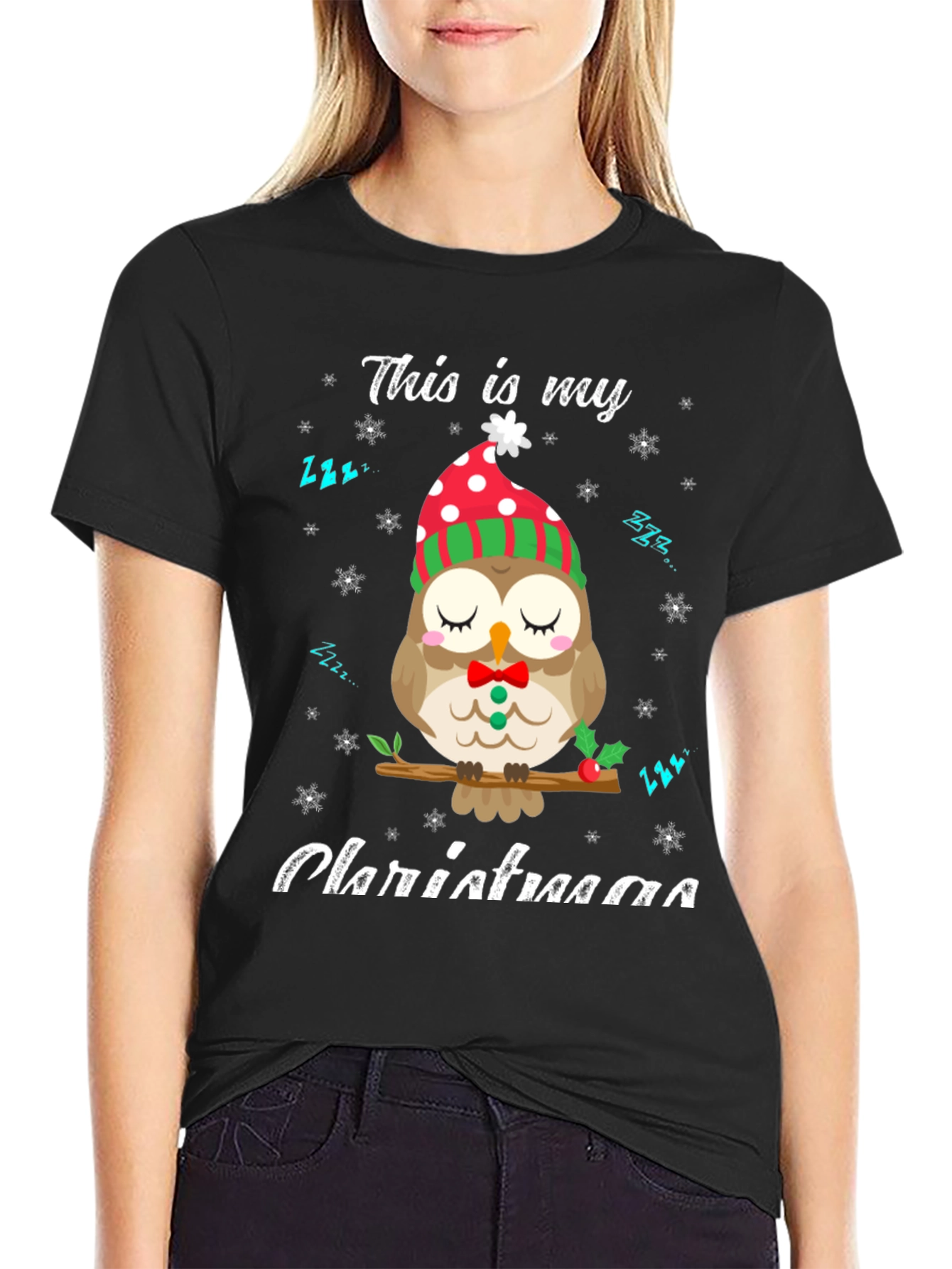 Cute Owl Christmas T-Shirt: Cozy Holiday Style