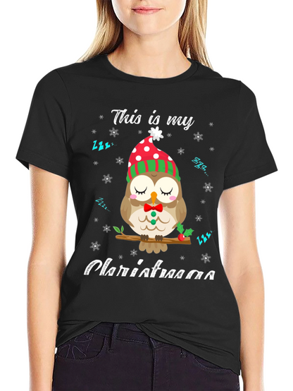 Cute Owl Christmas T-Shirt: Cozy Holiday Style