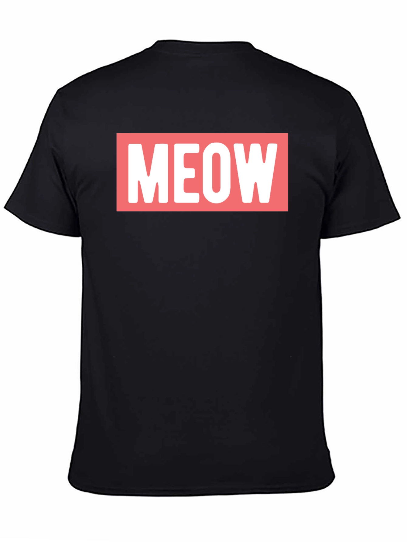 Meow Graphic Tee - Black Cotton T-Shirt