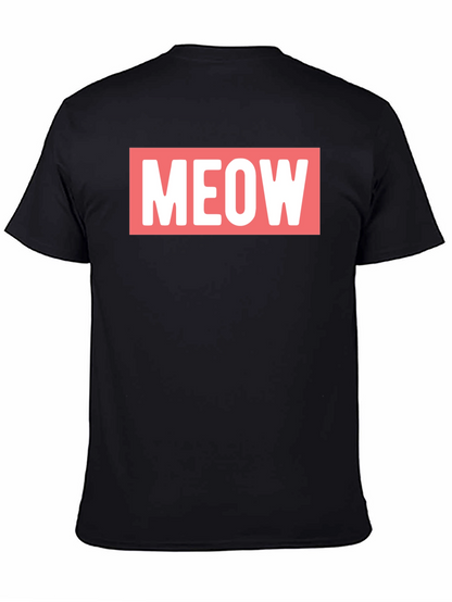 Meow Graphic Tee - Black Cotton T-Shirt