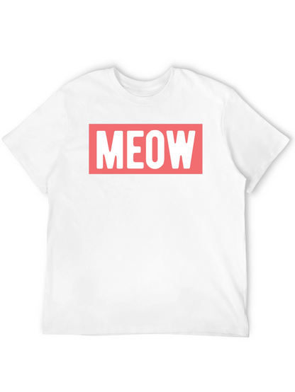 Meow Graphic Tee - Black Cotton T-Shirt