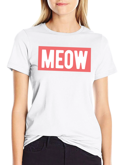 Meow Graphic Tee - Black Cotton T-Shirt