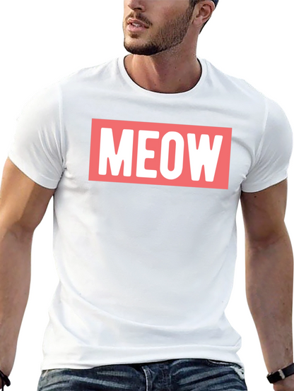 Meow Graphic Tee - Black Cotton T-Shirt