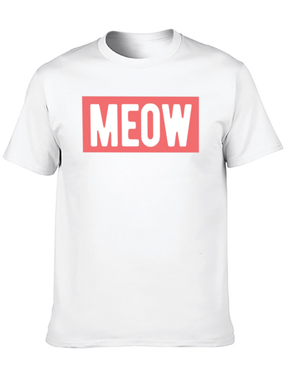 Meow Graphic Tee - Black Cotton T-Shirt