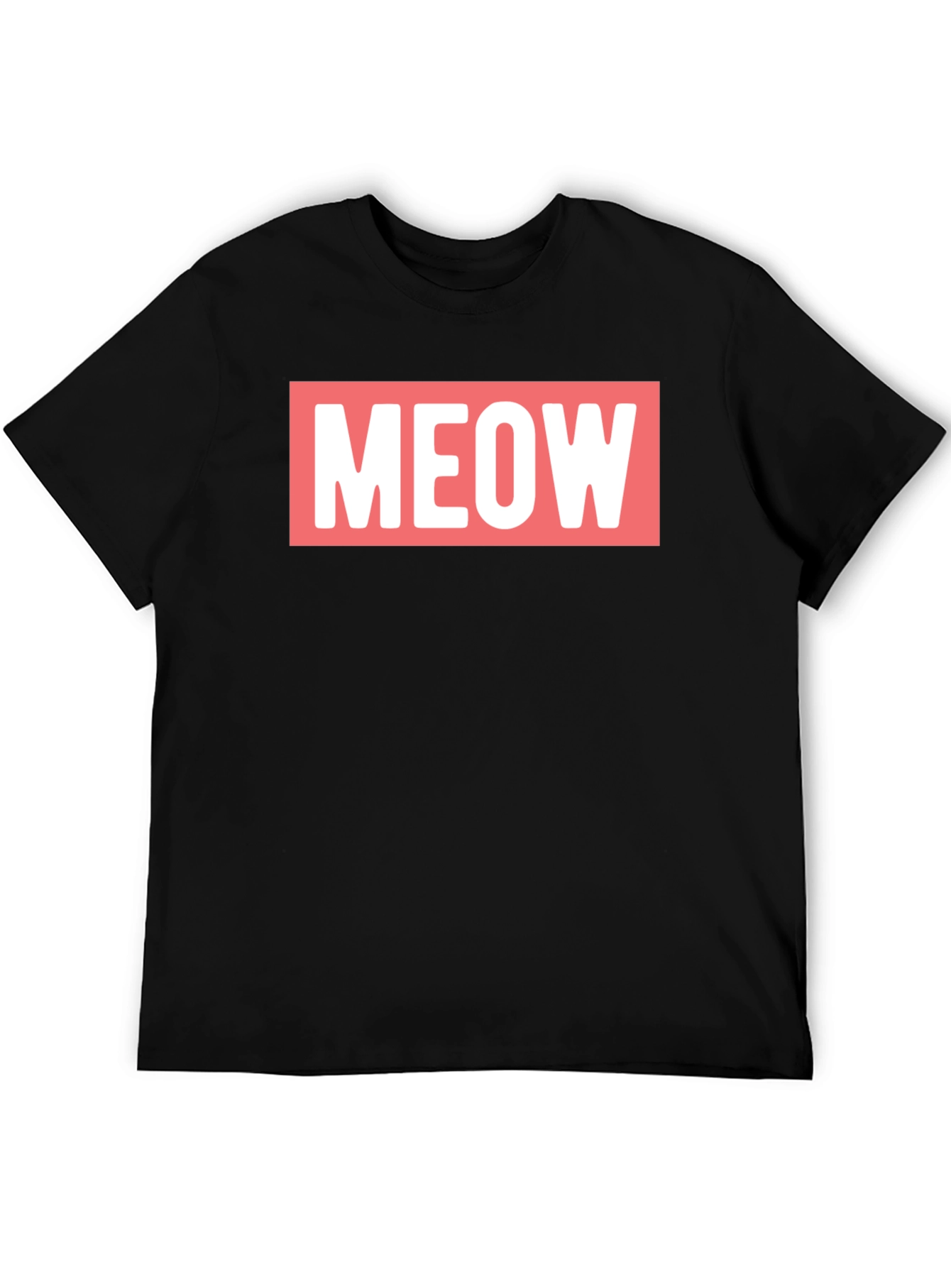 Meow Graphic Tee - Black Cotton T-Shirt