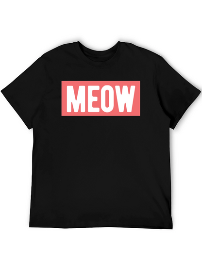 Meow Graphic Tee - Black Cotton T-Shirt