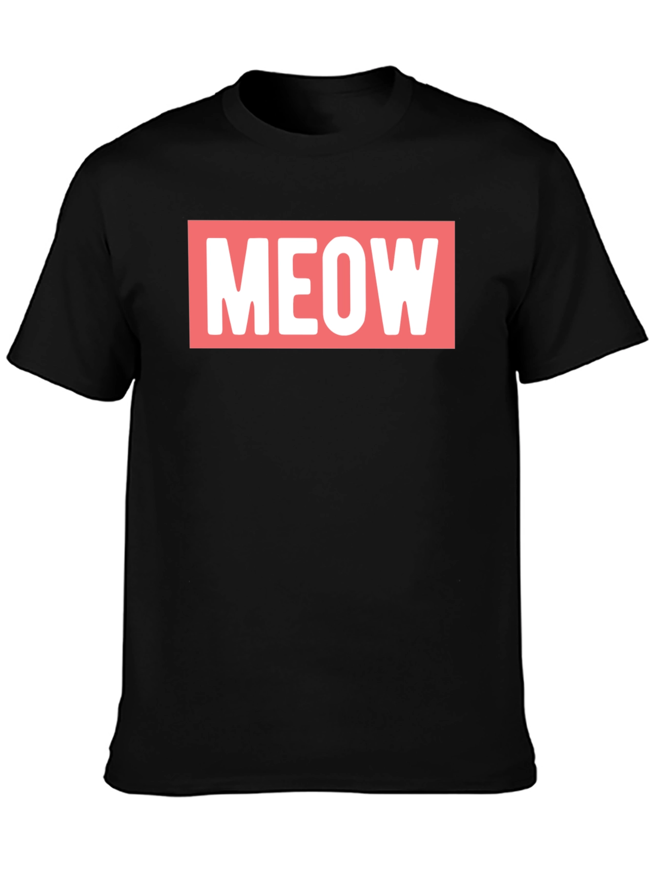 Meow Graphic Tee - Black Cotton T-Shirt