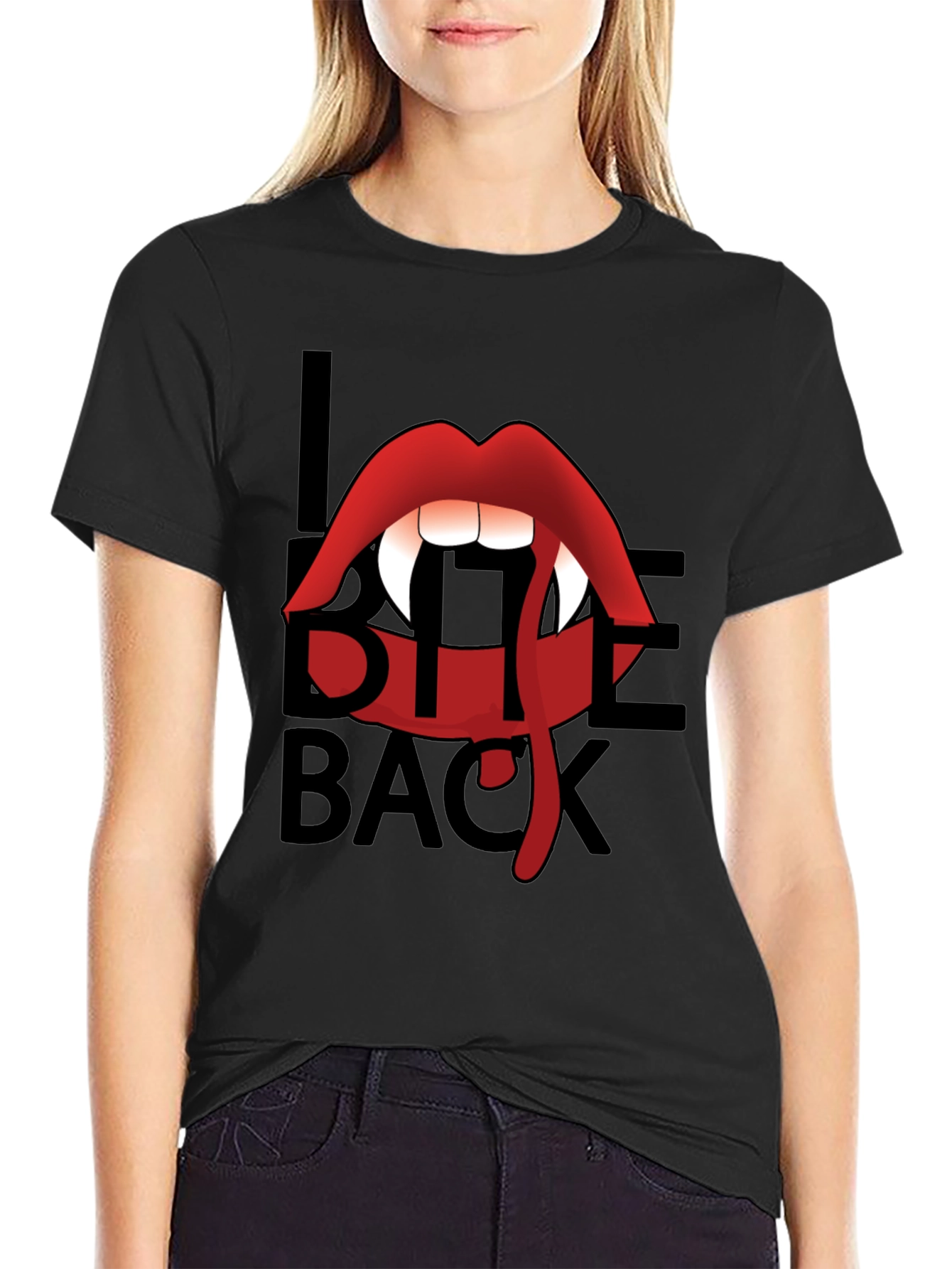 I Bite Back Vampire Lips T-Shirt