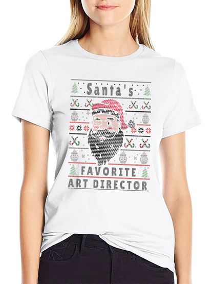 Santas Favorite Art Director Christmas Knit T-Shirt