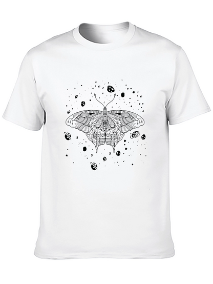 Cosmic Moth Graphic Tee - Black Cotton