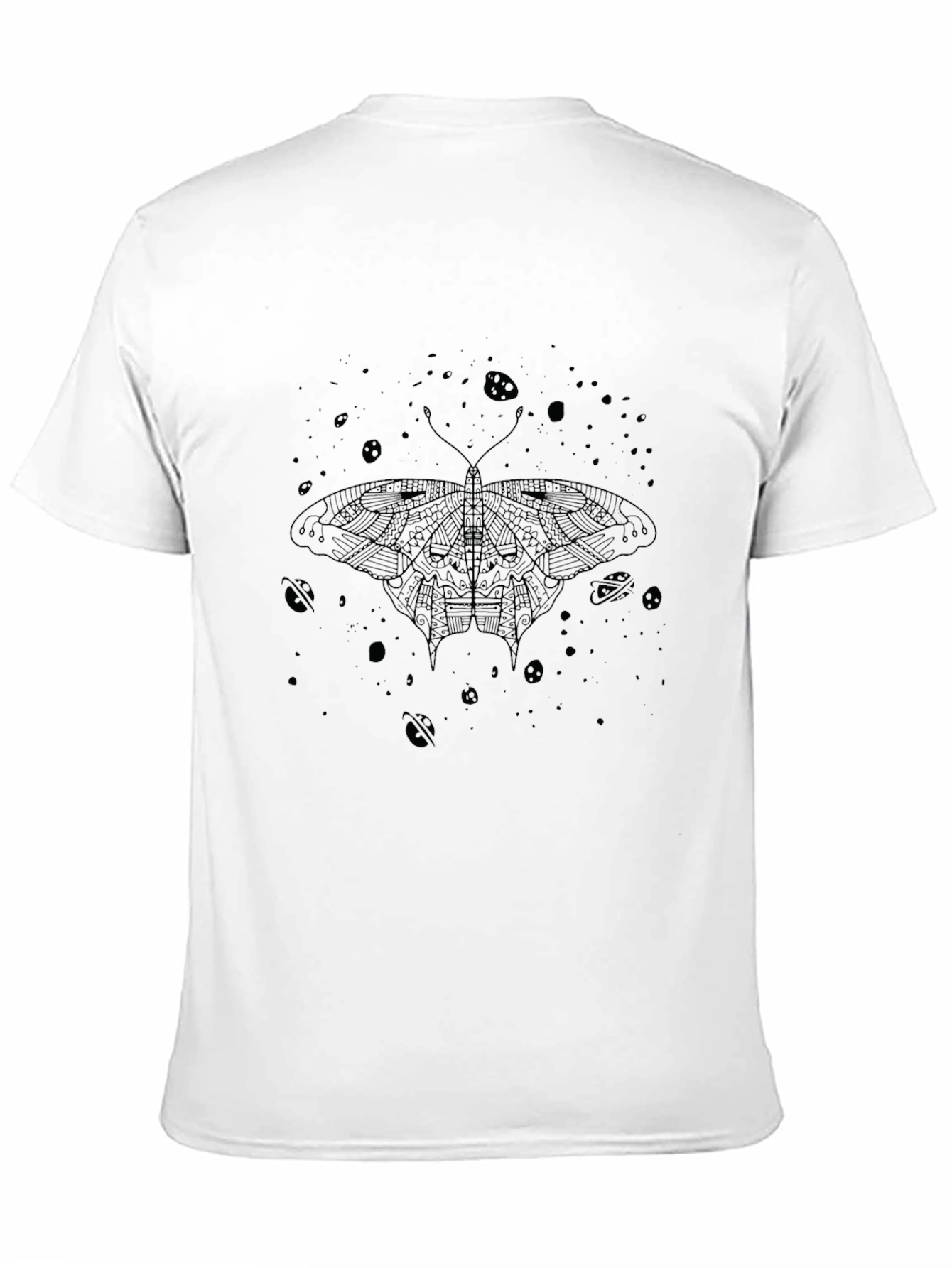 Cosmic Moth Graphic Tee - Black Cotton