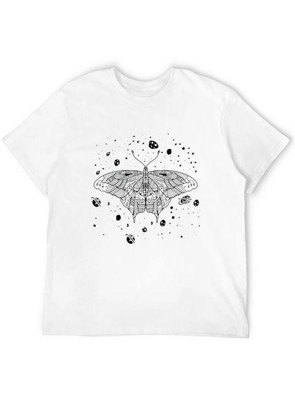 Cosmic Moth Graphic Tee - Black Cotton