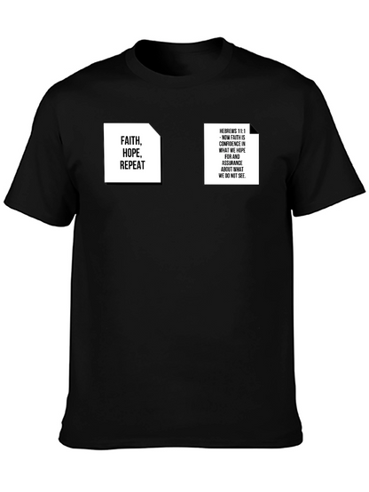 Faith Hope Repeat Graphic Tee - Black