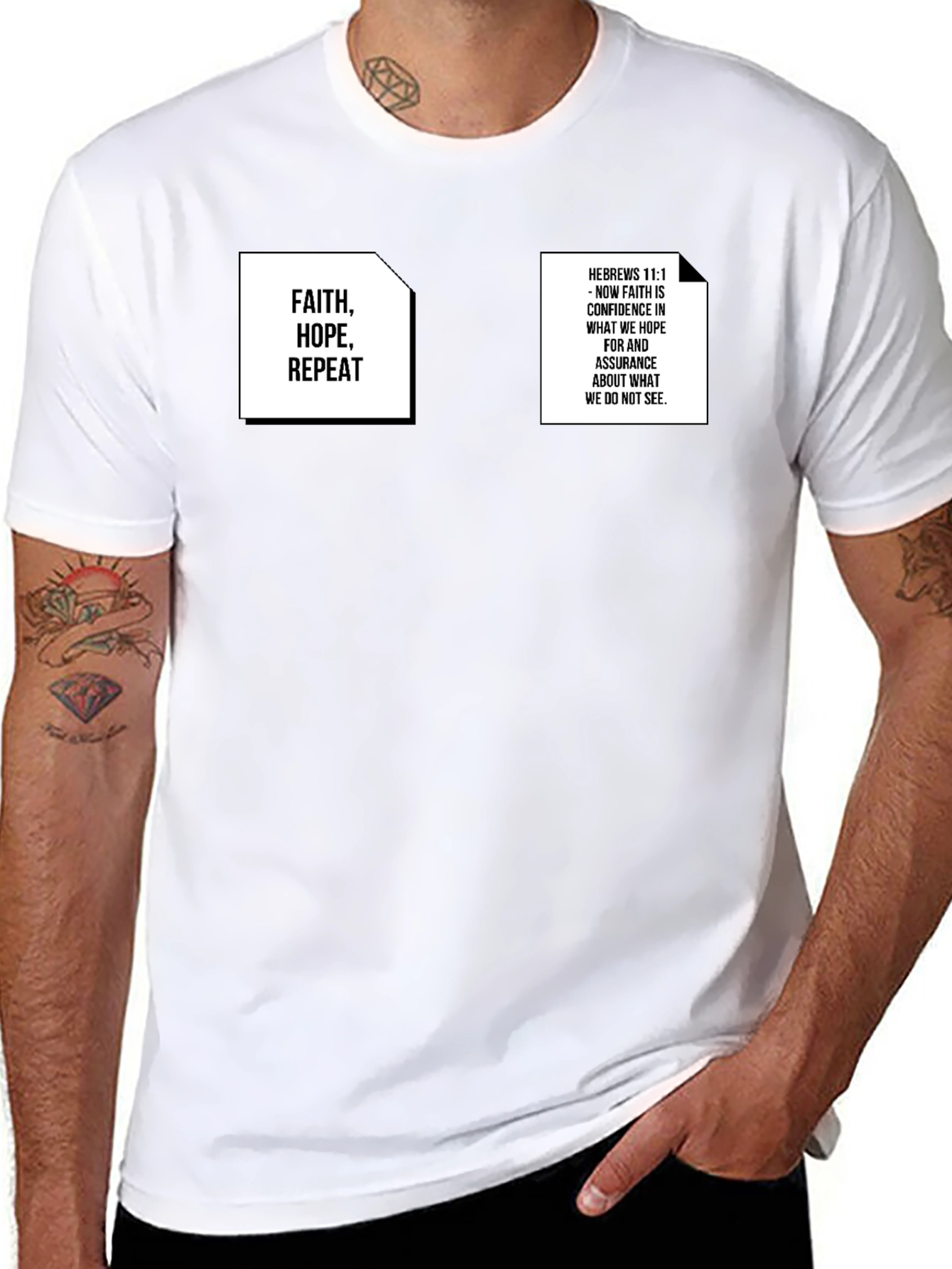 Faith Hope Repeat Graphic Tee - Black