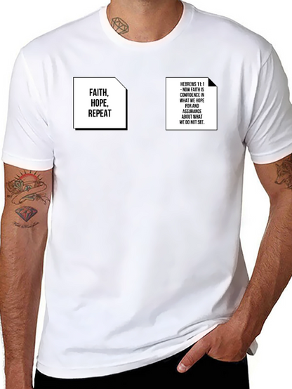 Faith Hope Repeat Graphic Tee - Black