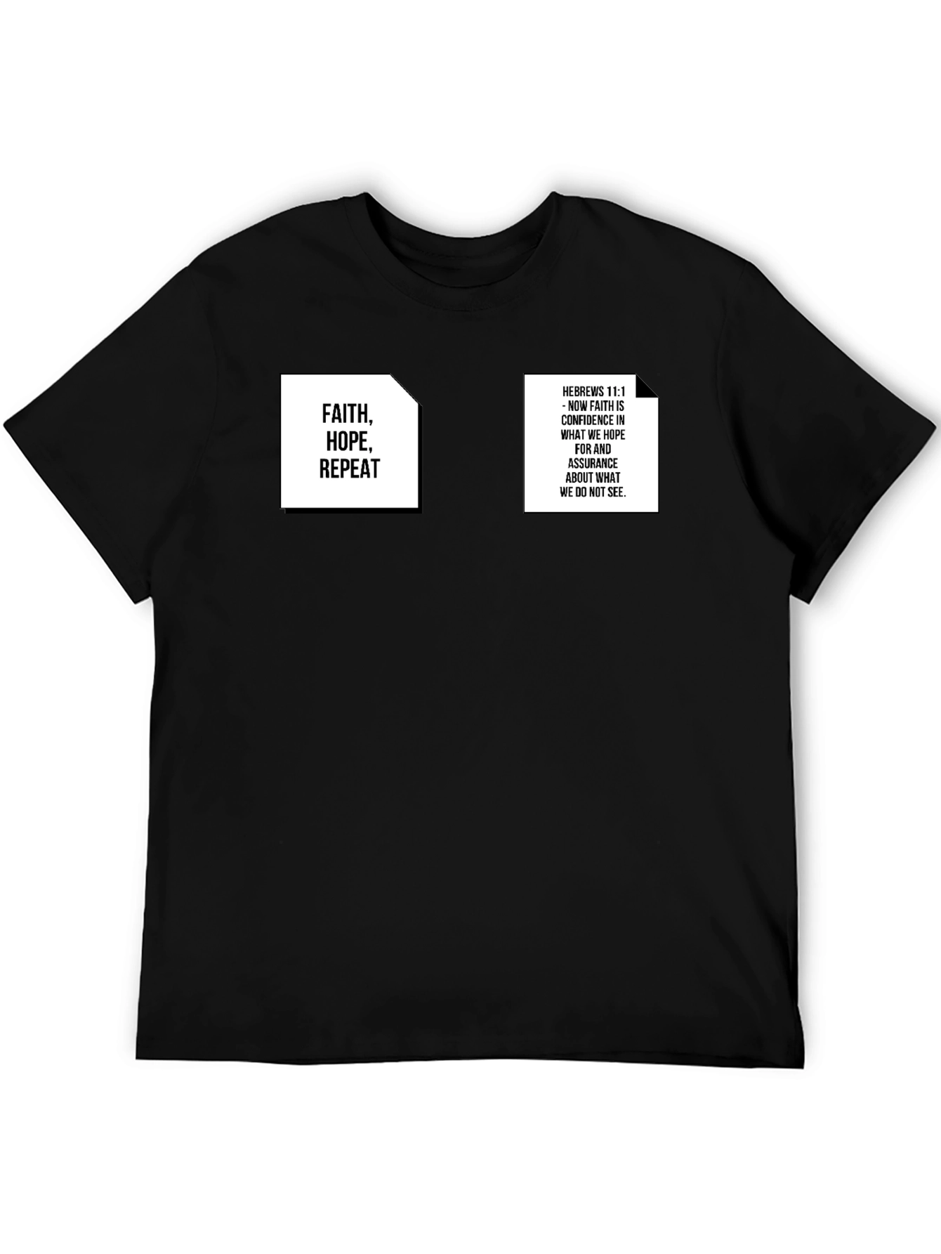 Faith Hope Repeat Graphic Tee - Black