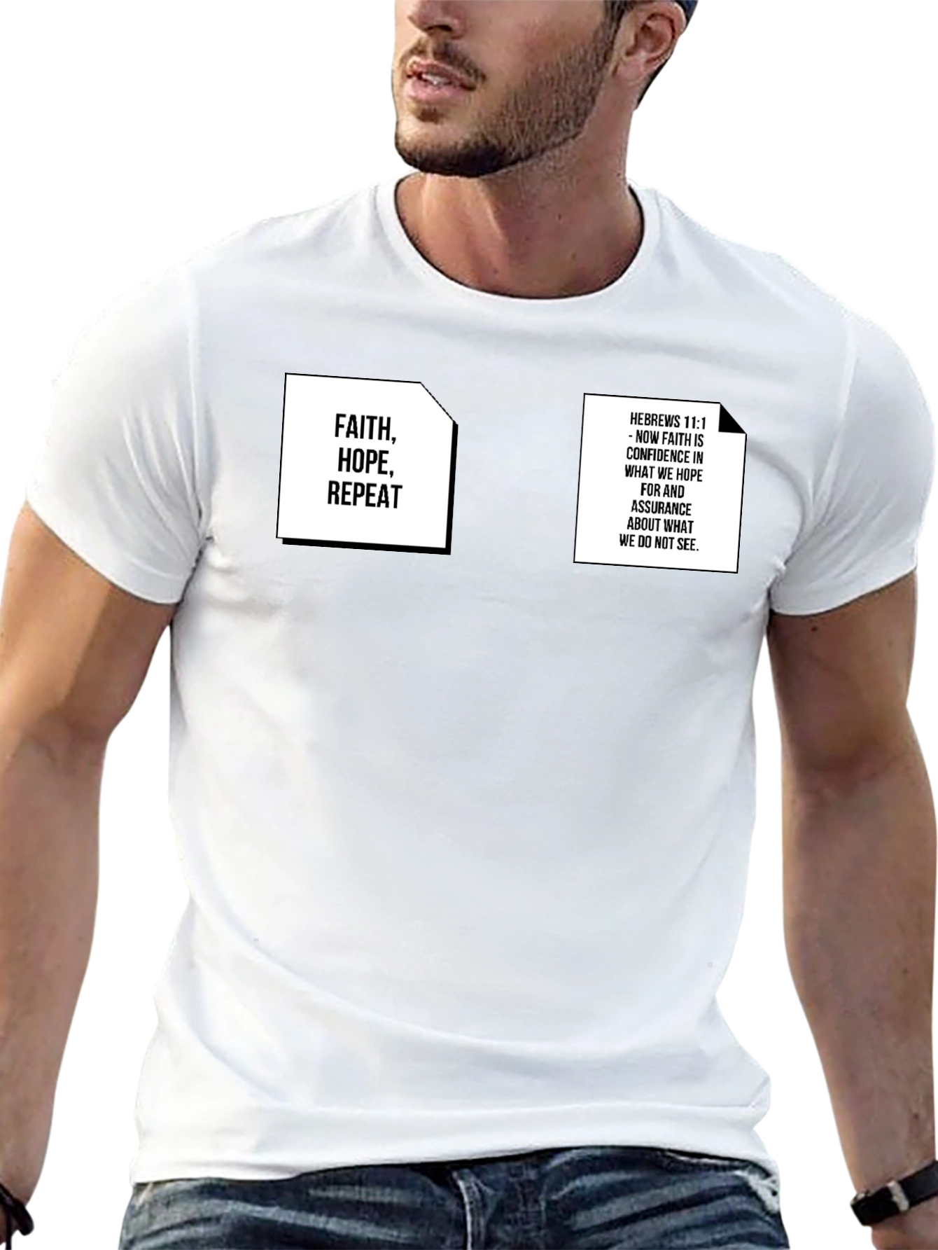 Faith Hope Repeat Graphic Tee - Black