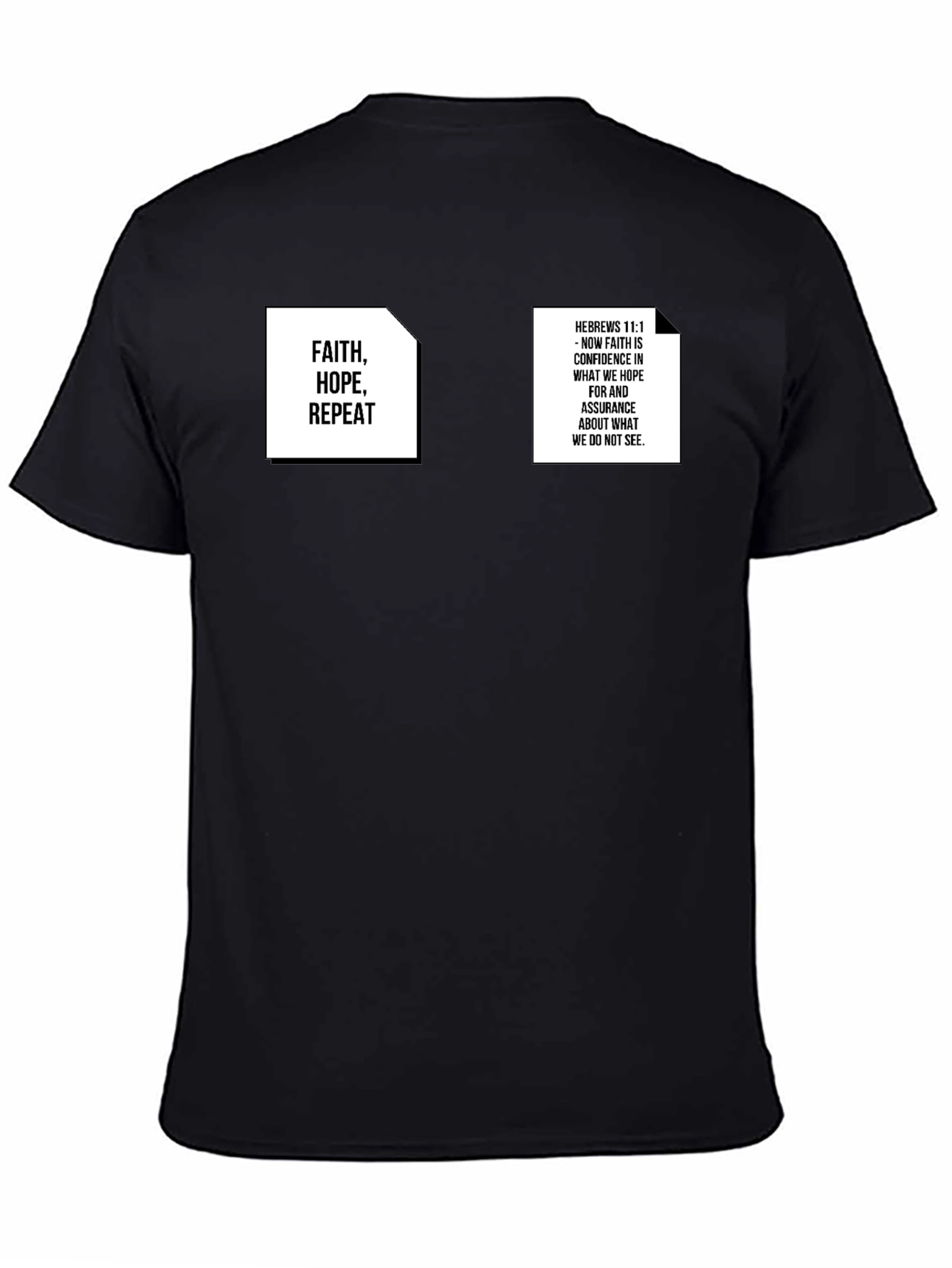 Faith Hope Repeat Graphic Tee - Black