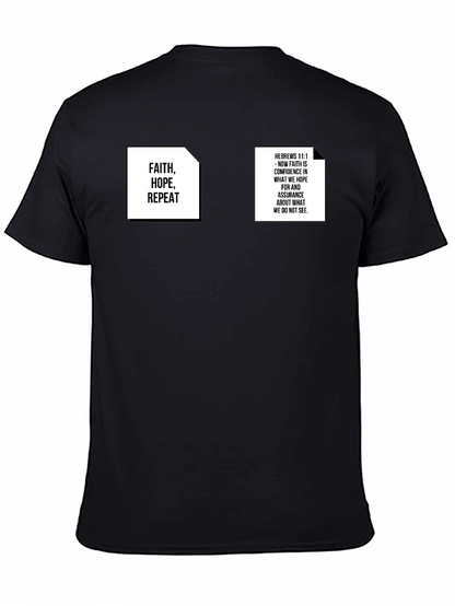 Faith Hope Repeat Graphic Tee - Black