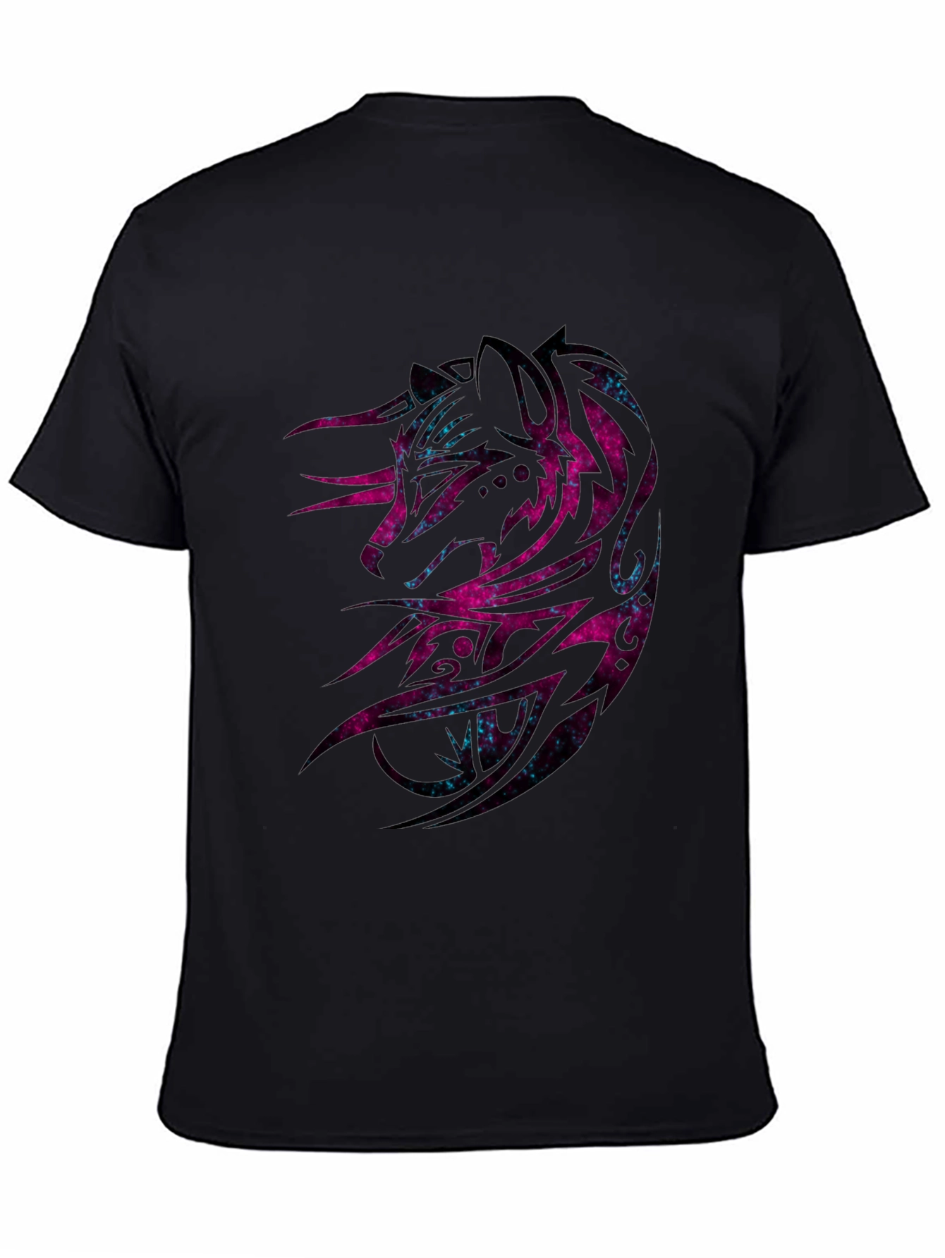 Galaxy Wolf Graphic Tee - Mens Black T-Shirt