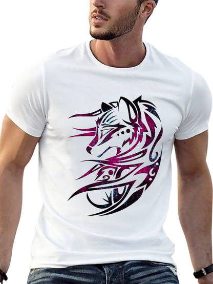 Galaxy Wolf Graphic Tee - Mens Black T-Shirt