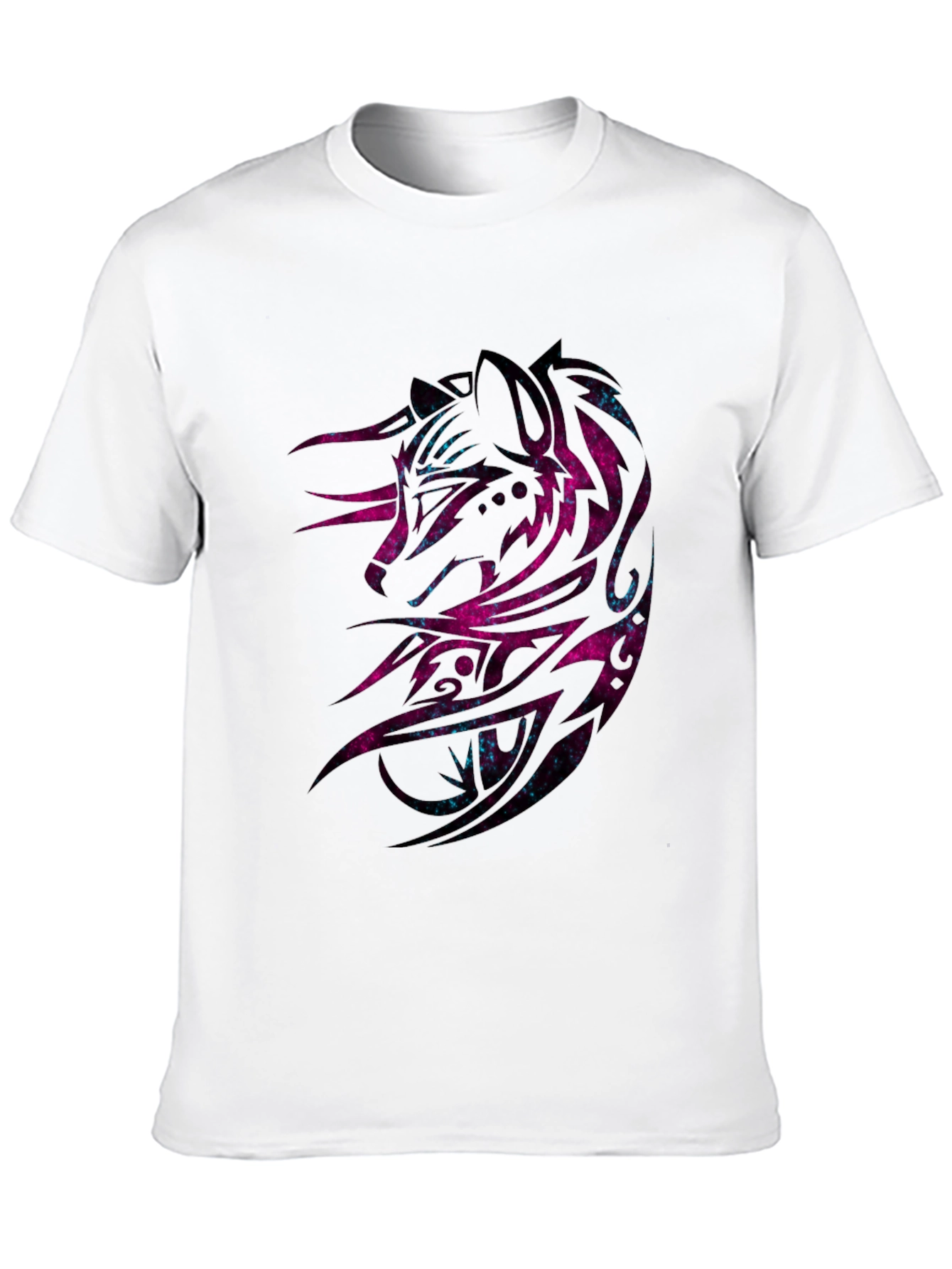 Galaxy Wolf Graphic Tee - Mens Black T-Shirt