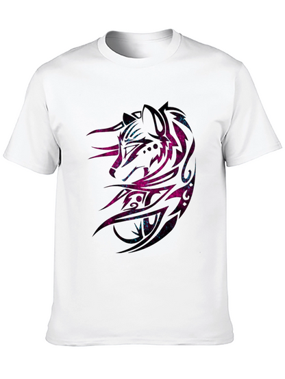 Galaxy Wolf Graphic Tee - Mens Black T-Shirt