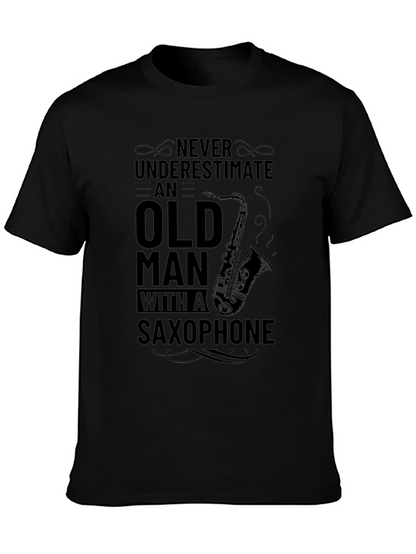 Never Underestimate Saxophone Old Man T-Shirt