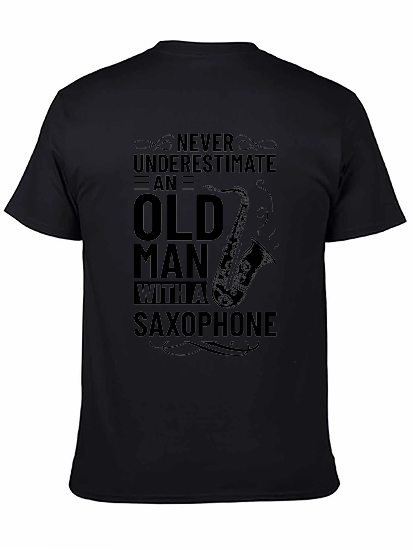 Never Underestimate Saxophone Old Man T-Shirt