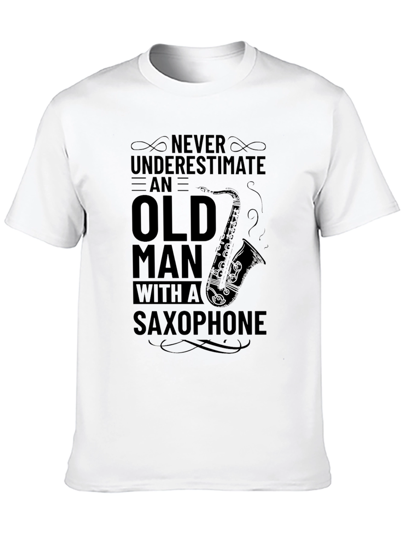 Never Underestimate Saxophone Old Man T-Shirt