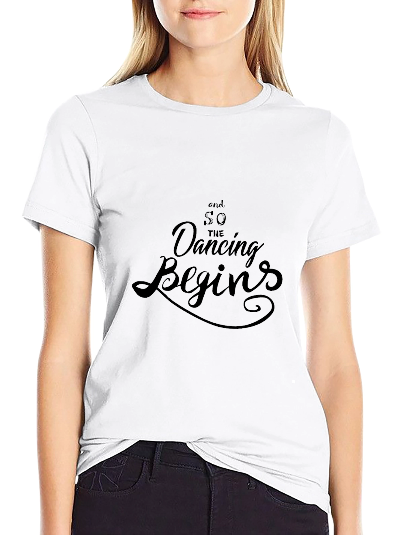 Dancing Begins Graphic Tee - Soft Black Cotton