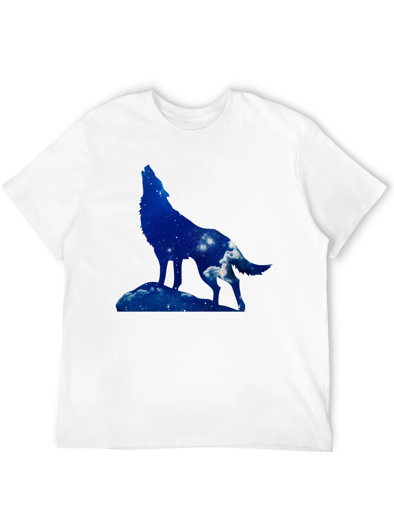 Wolf Silhouette Graphic Tee - Night Sky Design
