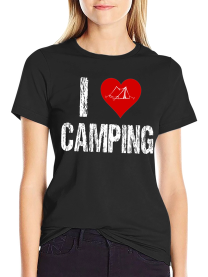 I Heart Camping Graphic T-Shirt - Black