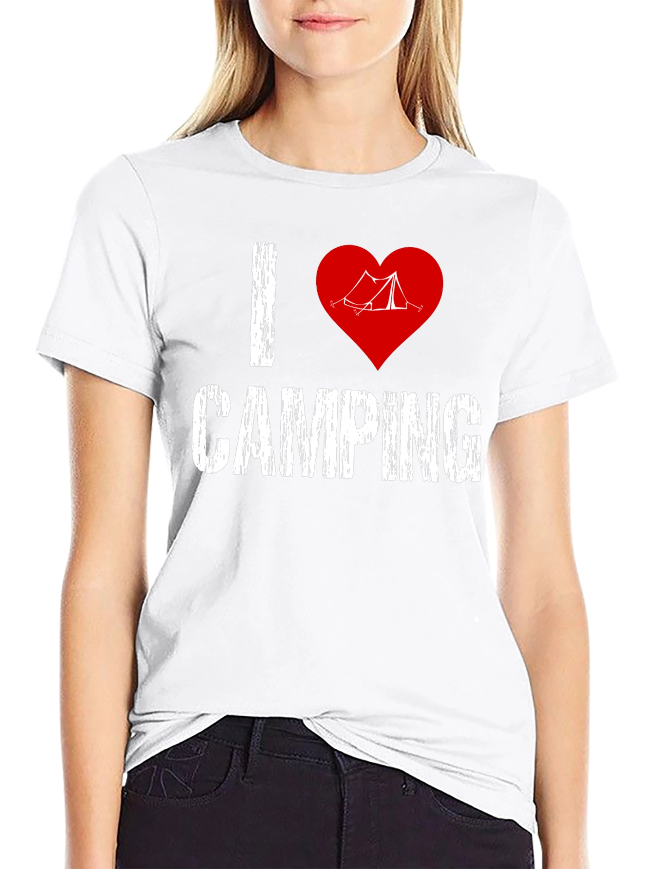 I Heart Camping Graphic T-Shirt - Black