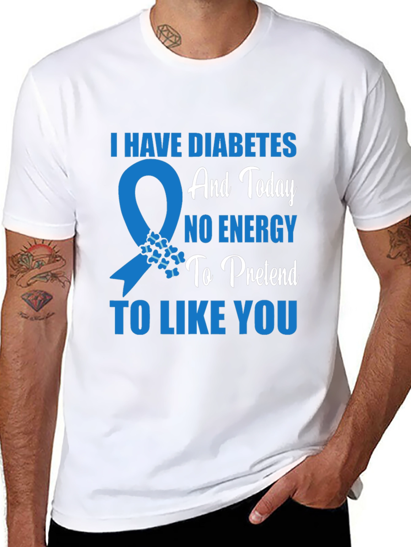 Diabetes Awareness T-Shirt - No Energy To Pretend
