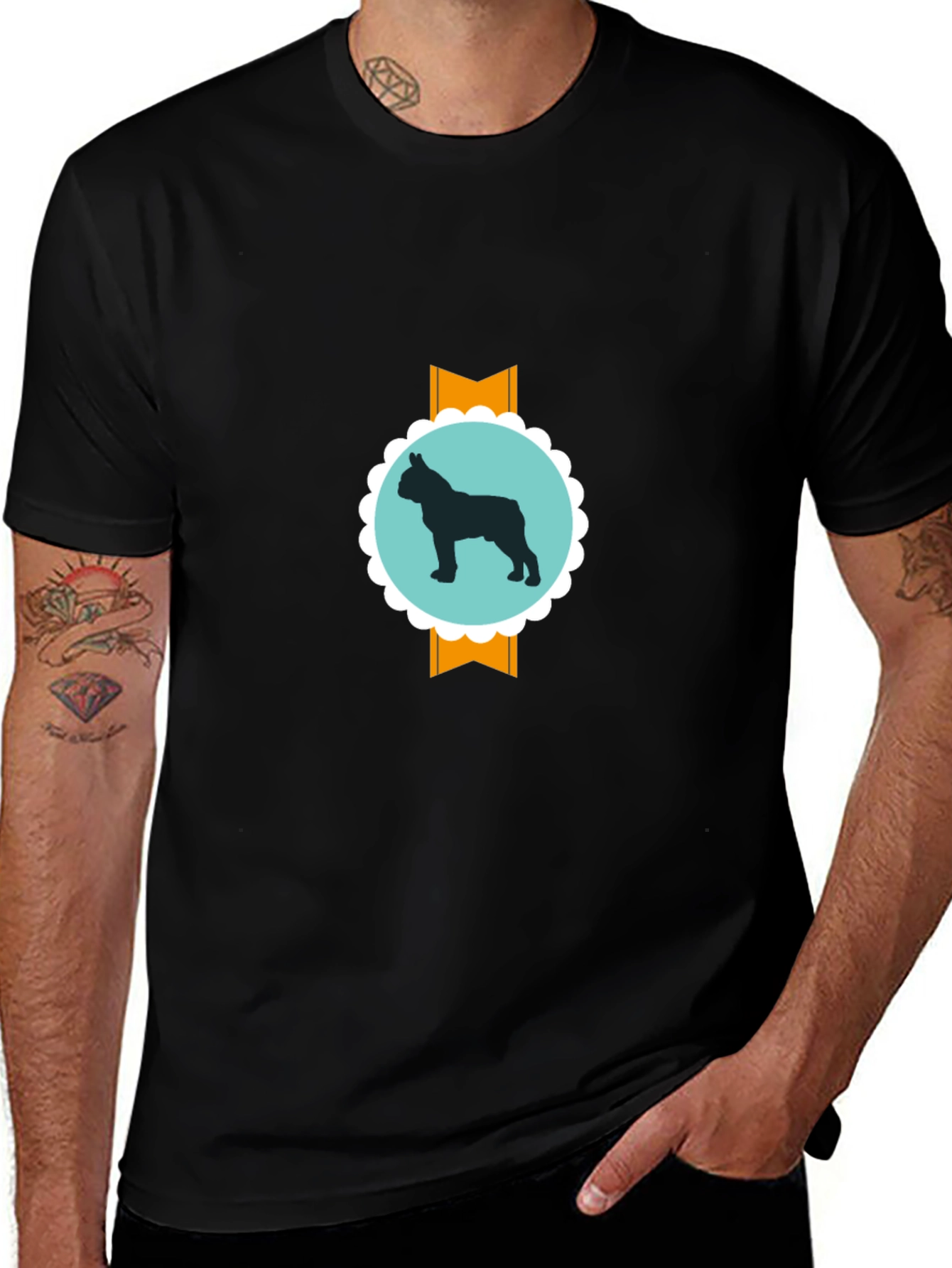 Dog Silhouette Graphic Tee - Modern Casual Style