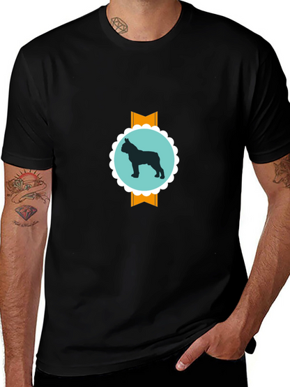 Dog Silhouette Graphic Tee - Modern Casual Style
