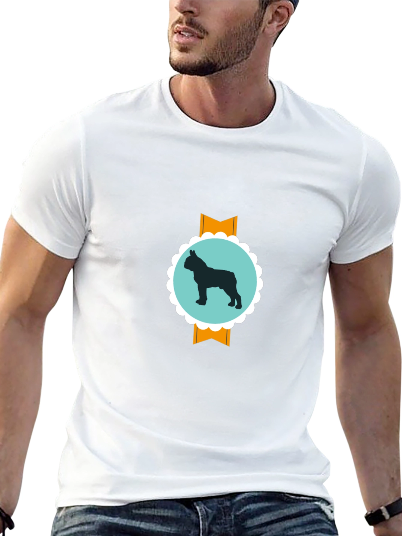 Dog Silhouette Graphic Tee - Modern Casual Style