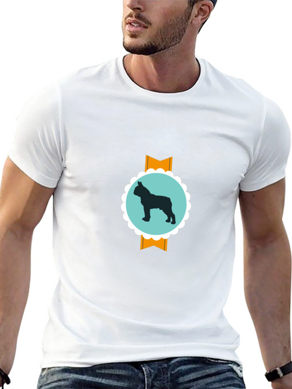 Dog Silhouette Graphic Tee - Modern Casual Style