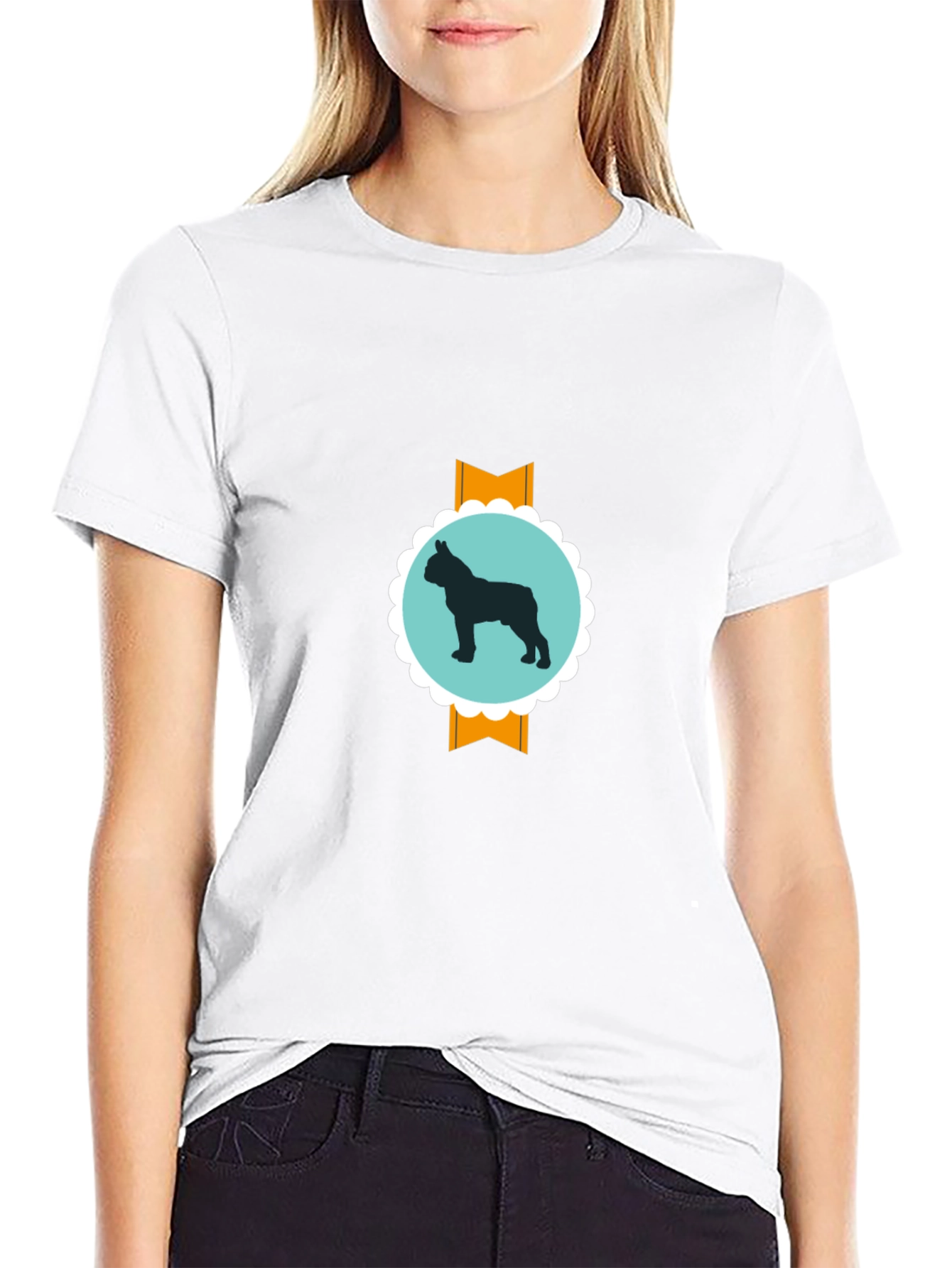 Dog Silhouette Graphic Tee - Modern Casual Style