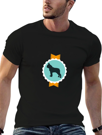 Dog Silhouette Graphic Tee - Modern Casual Style